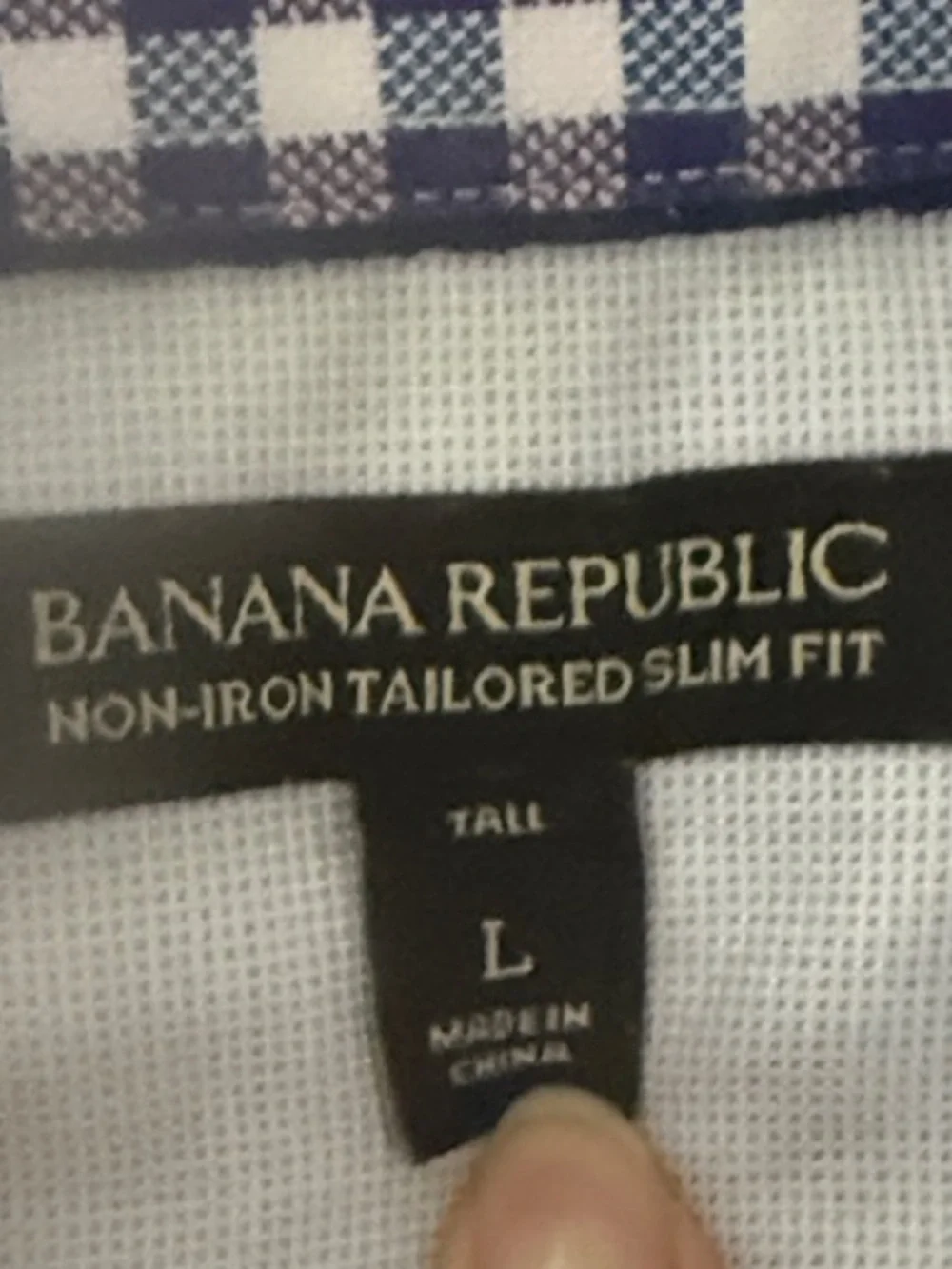 Banana Republic Blue and White Gingham Dress Shirt
